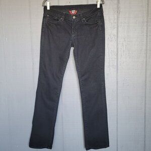 Lucky Brand Zoe Straight Cotton Blend Black Denim Jeans. Size 8/29